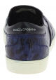 Dolce&Gabbana Sneakers slip-on da uomo pelle caimano blu stampa coccodrillo