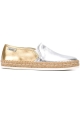 Hogan Espadrillas slip on bicolore fashion da donna in pelle argento oro