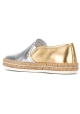 Hogan Espadrillas slip on bicolore fashion da donna in pelle argento oro