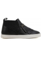 Stivaletti slip-on Hogan donna in pelle nero con frange