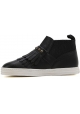 Stivaletti slip-on Hogan donna in pelle nero con frange