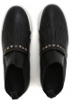 Stivaletti slip-on Hogan donna in pelle nero con frange