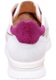 Hogan Sneakers con zeppa da donna in pelle bianca con lacci e dettagli fucsia