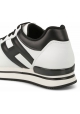 Hogan Sneakers fashion da donna in pelle bianca con dettagli e logo nero