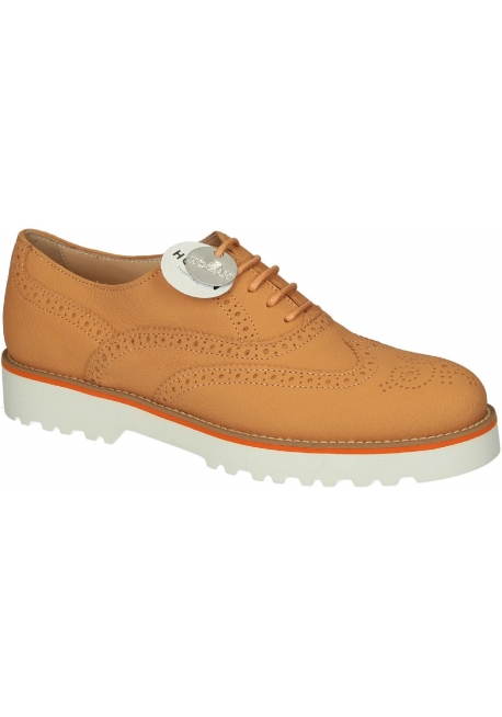 Stringate brogue Hogan donna in pelle arancione