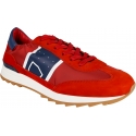 Philippe Model sneakers da uomo in camoscio e microfibra di colore rossa e suola in gomma