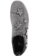 Giuseppe Zanotti Sneakers slip-on da donna in tessuto argentato con stelle e strass
