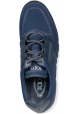 Tod's Scarpe sneakers basse da uomo in pelle e tessuto blu con logo sul lato