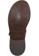 Sartore Sandali bassi slip-on da donna con fasce in pelle color terracotta con fibbia argentata