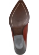 Sartore Scarpe mules a punta con tacco da donna in pelle in pelle color terracotta