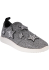 Giuseppe Zanotti Sneakers slip-on da donna in tessuto argentato con stelle e strass