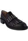 Barbara Bui Mocassini slip-on da donna in pelle nera con frangia e borchie argentate