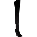 Vetements Stivali alla coscia con tacco stiletto da donna in satin nero
