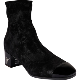 Giuseppe Zanotti Stivaletti con tacco basso da donna in pelle scamosciata nera