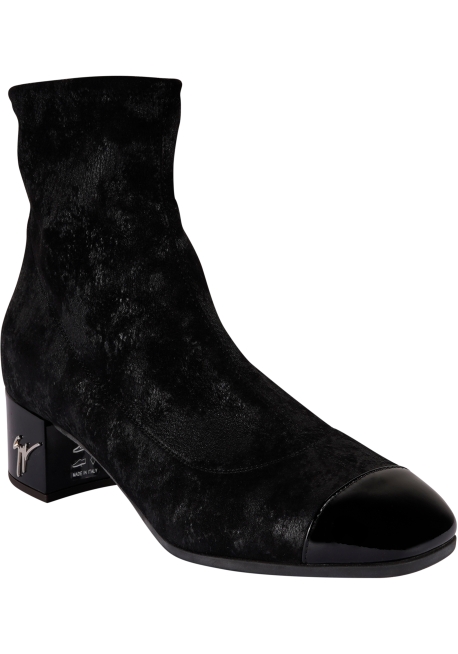 Giuseppe Zanotti Stivaletti con tacco basso da donna in pelle scamosciata nera