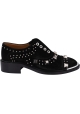 Barbara Bui Scarpe derby slip-on da donna in pelle di camoscio nera con borchie argentate
