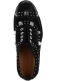 Barbara Bui Scarpe derby slip-on da donna in pelle di camoscio nera con borchie argentate