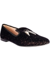 Giuseppe Zanotti Mocassini slip-on da donna in velluto nero rame con cornetti in metallo