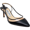Jimmy Choo Decolletè slingback da donna in pelle di vitello nera e plexi trasparente