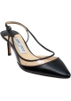 Jimmy Choo Decolletè slingback da donna in pelle di vitello nera e plexi trasparente