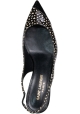 Saint Laurent Decolletè slingback da donna in pelle verniciata nera con triangoli bianchi