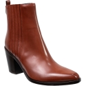 Sartore Stivaletti texani alla caviglia con tacco da donna in pelle color terracotta