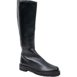 Stuart Weitzman Stivali al ginocchio da donna in pelle nera chiusura con cerniera laterale