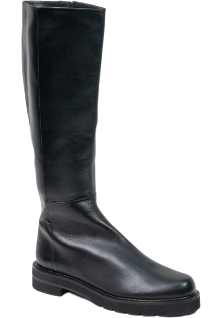 Stuart Weitzman Stivali al ginocchio da donna in pelle nera chiusura con cerniera laterale