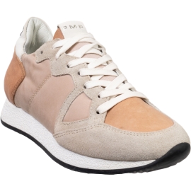 Philippe Model Sneakers basse da donna in pelle di camoscio e tessuto rosa cipria