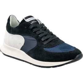 Philippe Model Sneakers basse da uomo in pelle di camoscio e tessuto blu e grigio