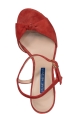 Stuart Weitzman Sandali con zeppa da donna in pelle scamosciata rossa cinturino alla caviglia