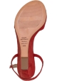 Stuart Weitzman Sandali con zeppa da donna in pelle scamosciata rossa cinturino alla caviglia