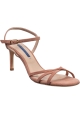 Stuart Weitzman Sandali con tacco da donna in pelle di camoscio rosa cipria con cinturino alla caviglia