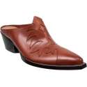 Sartore Scarpe mules a punta con tacco da donna in pelle in pelle color terracotta