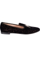 Giuseppe Zanotti Mocassini slip-on da donna in velluto nero rame con cornetti in metallo