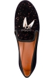 Giuseppe Zanotti Mocassini slip-on da donna in velluto nero rame con cornetti in metallo