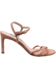 Stuart Weitzman Sandali con tacco da donna in pelle di camoscio rosa cipria con cinturino alla caviglia