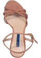Stuart Weitzman Sandali con tacco da donna in pelle di camoscio rosa cipria con cinturino alla caviglia