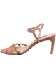Stuart Weitzman Sandali con tacco da donna in pelle di camoscio rosa cipria con cinturino alla caviglia