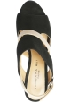 Barbara Bui Sandali con tacco da donna in pelle di camoscio nero e vernice nude con fibbia