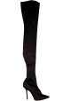 Vetements Stivali alla coscia con tacco stiletto da donna in satin nero