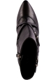 Tod's Stivaletti a punta con tacco da donna in pelle nera e cinturini con fibbie