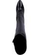 Saint Laurent Stivali al ginocchio con tacco da donna in pelle nera con cerniera laterale