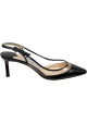 Jimmy Choo Decolletè slingback da donna in pelle di vitello nera e plexi trasparente