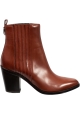 Sartore Stivaletti texani alla caviglia con tacco da donna in pelle color terracotta