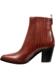 Sartore Stivaletti texani alla caviglia con tacco da donna in pelle color terracotta
