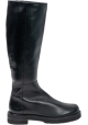 Stuart Weitzman Stivali al ginocchio da donna in pelle nera chiusura con cerniera laterale