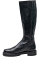 Stuart Weitzman Stivali al ginocchio da donna in pelle nera chiusura con cerniera laterale