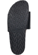 Saint Laurent Sandali bassi slip-on da donna in pelle nera con marchio ricamato sulla fascia