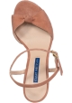 Stuart Weitzman Sandali con zeppa da donna in pelle scamosciata rosa cipria cinturino alla caviglia